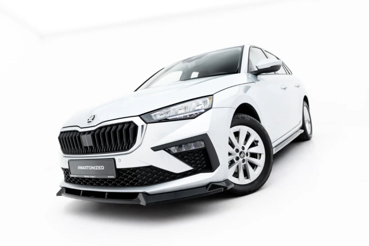 Front Splitter V.1 Skoda Scala Mk1 Facelift 2023+ Maxton Design in the group Select car model / Skoda / Scala 2019+ at DDESIGN Scandinavia AB (SK-SC-1F-FD1G)