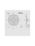 SPAL 385mm Blowing 12V Fan 3320 m3/h