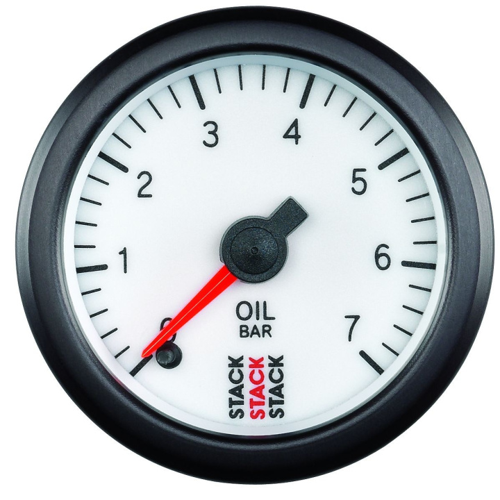 Oil Pressure Pro Stepper Motor 52MM White 0-7 BAR STACK in the group Interior / Gauges / Gauges & Gauge Holders / AutoMeter / All products from Autometer at DDESIGN Scandinavia AB (ST3351)