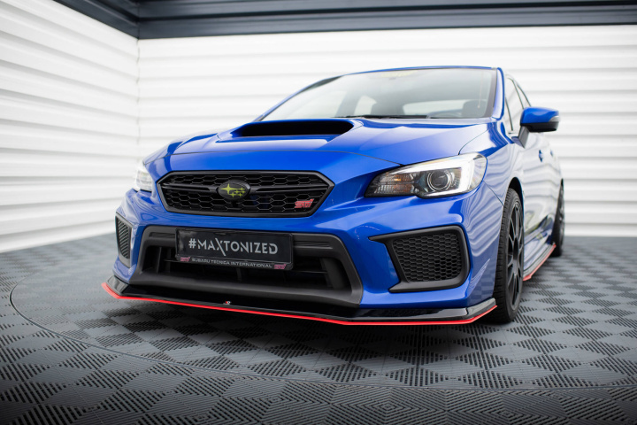 Subaru WRX STI Mk1 Facelift 2017-2021 Front Splitter V.2 Maxton Design in the group Select car model / Subaru / WRX STI 15-21 / Styling at DDESIGN Scandinavia AB (SUIM4FWRXSTIFD1GFD1RRED)