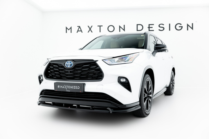 Toyota Highlander Mk4 2019+ Front Splitter V.2 Maxton Design in the group Select car model / Toyota / Highlander at DDESIGN Scandinavia AB (TO-HL-3-FD2G)