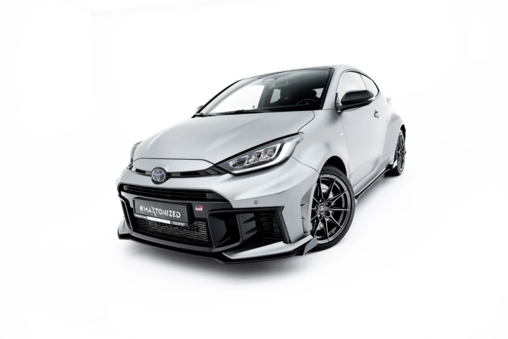 Toyota GR Yaris Mk4 Facelift 2024- Street Pro Front Splitter + Flaps Black + Gloss Flaps Maxton Design in the group Select car model / Toyota / GR Yaris 2020+ / Styling at DDESIGN Scandinavia AB (TOYA4FGR4CNC-FD1B-FSF1G)