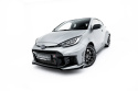 Toyota GR Yaris Mk4 Facelift 2024- Street Pro Front Splitter + Flaps Black-Red + Gloss Flaps Maxton Design