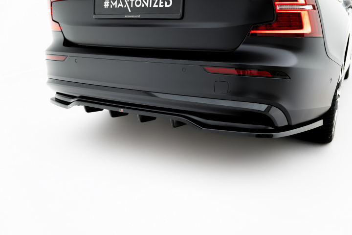 Volvo S60/V60 R-Design Mk3 2018+ Rear Splitter (with vertical bars) Maxton Design in the group Select car model / Volvo / S60-V60 18+ at DDESIGN Scandinavia AB (VO-S60-3F-RDESIGNRD1GRD2G)