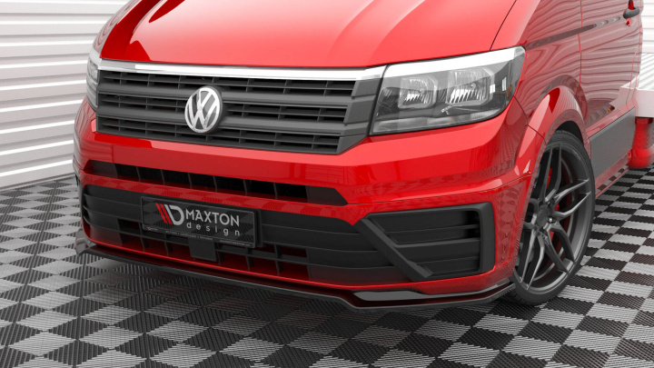 Volkswagen Crafter Mk2 2016+ Front Splitter V.2 Maxton Design in the group Select car model / VW / Crafter 2006+ at DDESIGN Scandinavia AB (VW-CR-2-FD2G)