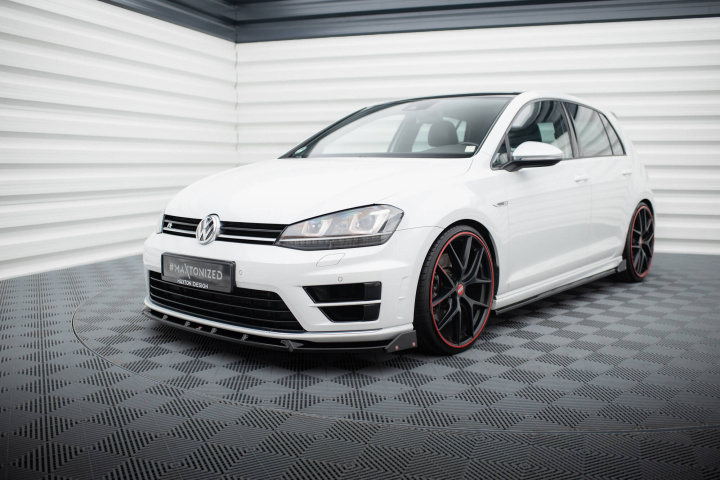 VW Golf 7 R 2013-2016 Front Splitter V.5 + Flaps Maxton Design in the group Select car model / VW / Golf 7 R 12-19 / Styling / Front at DDESIGN Scandinavia AB (VW-GO-7-R-FD5G-FSF1B)