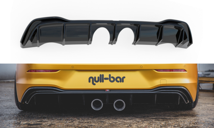 Volkswagen Golf Mk8 2019-2024 Rear Valance (R32 LOOK) with Exhaust Maxton Design in the group Select car model / VW / Golf 8 Standard 19+ at DDESIGN Scandinavia AB (VW-GO-8-RS1G_OO_EXH)