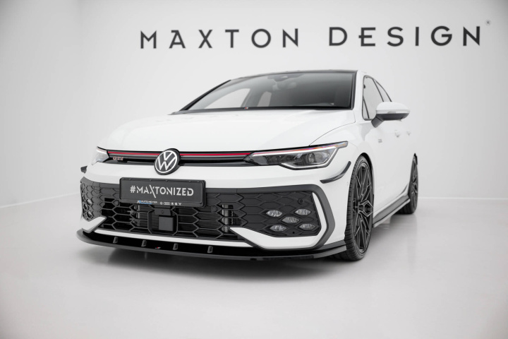 Volkswagen Golf GTI / GTE / R-Line Mk8 Facelift 2024+ Front Splitter V.1 Maxton Design in the group Select car model / VW / Golf 8 GTI 19+ at DDESIGN Scandinavia AB (VW-GO-8F-GTI-FD1G)