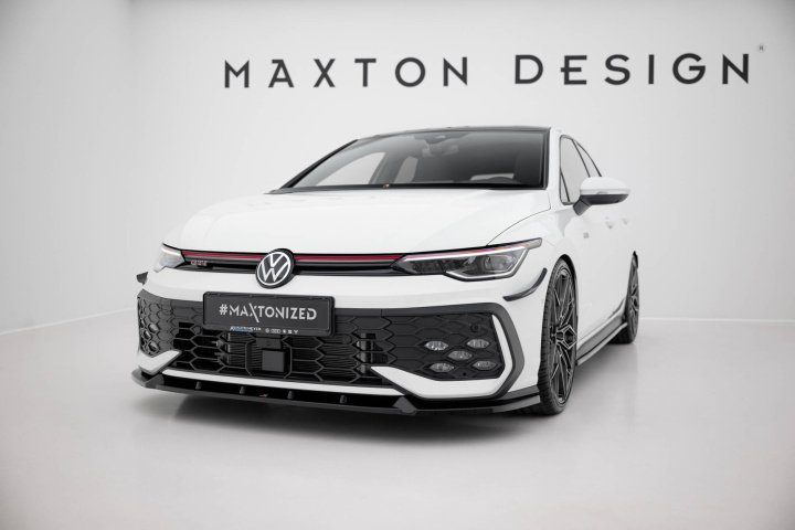 Volkswagen Golf GTI / GTE / R-Line Mk8 Facelift 2024+ Front Splitter V.2 Maxton Design in the group Select car model / VW / Golf 8 GTI 19+ at DDESIGN Scandinavia AB (VW-GO-8F-GTI-FD2G)