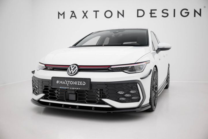 Volkswagen Golf GTI / GTE / R-Line Mk8 Facelift 2024+ Front Splitter V.5 Maxton Design in the group Select car model / VW / Golf 8 GTI 19+ at DDESIGN Scandinavia AB (VW-GO-8F-GTI-FD5G)