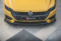 Volkswagen Arteon R-Line Sedan / Shooting Brake Mk1 2017-2020 Street Pro Front Splitter + Flaps Black-Red + Gloss Flaps Maxton Design