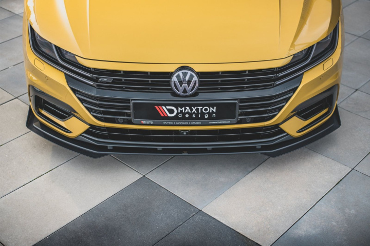Volkswagen Arteon R-Line Sedan / Shooting Brake Mk1 2017-2020 Street Pro Front Splitter + Flaps Black-Red + Gloss Flaps Maxton Design in the group Select car model / VW / Arteon 17+ / Styling at DDESIGN Scandinavia AB (VWAR1RLINECNC-FD1BRBFSF1G)