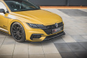 Volkswagen Arteon R-Line Sedan / Shooting Brake Mk1 2017-2020 Street Pro Front Splitter + Flaps Black-Red + Gloss Flaps Maxton Design