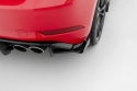 VW Golf 7 R Facelift 2016-2020 Street Pro Rear Side Splitters + Flaps Black-Red + Gloss Flaps Maxton Design