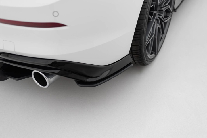 Volkswagen Golf GTI Mk8 2019-2024 Street Pro Rear Side Splitters V.2 Black-Red Maxton Design in the group Select car model / VW / Golf 8 GTI 19+ at DDESIGN Scandinavia AB (VWGO8GTICNC-RSD3BRB)