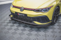 Volkswagen Golf GTI Clubsport Mk8 2019-2024 Street Pro Front Splitter + Flaps Black-Red + Gloss Flaps Maxton Design