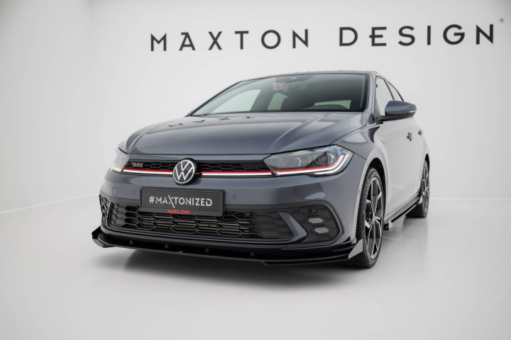 Volkswagen Polo GTI Mk6 Facelift 2021+ Street Pro Front Splitter + Flaps Maxton Design in the group Select car model / VW / Polo 17+ / Styling at DDESIGN Scandinavia AB (VWPO6FGTICNC-FD1BRBFSF1G)