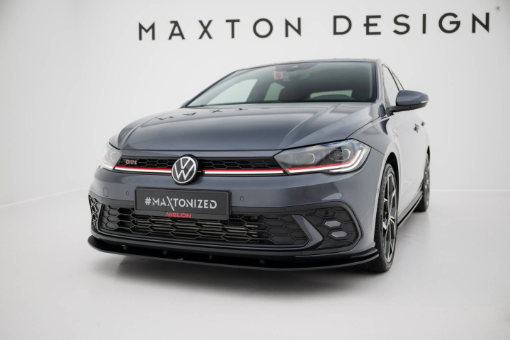 Volkswagen Polo GTI Mk6 Facelift 2021+ Street Pro Front Splitter Maxton Design in the group Select car model / VW / Polo 17+ / Styling at DDESIGN Scandinavia AB (VWPO6FGTICNC-FD1B)
