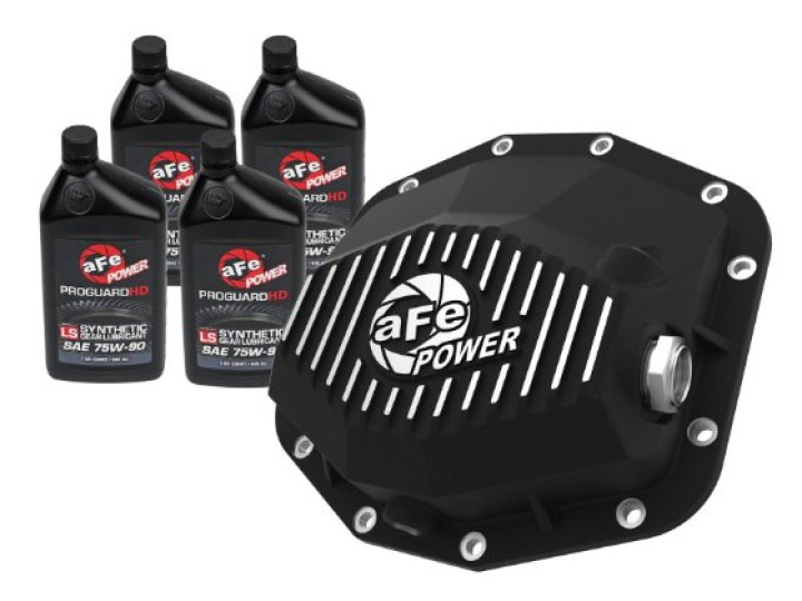 aFe POWER 21-22 Ram1500 TRX Hemi V8 6.2L PRO Series Rear Diff Cover Black w/Machined Fins & Gear Oil in the group Select car model / Dodge / Ram TRX 2021-2024 at DDESIGN Scandinavia AB (afe46-71281B)