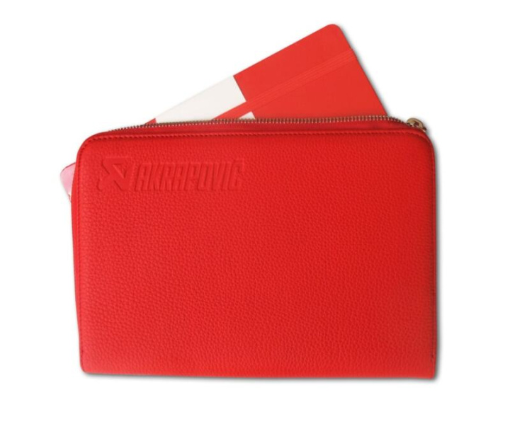 Akrapovic Leather Zip Notebook (S) - Red in the group Select car model at DDESIGN Scandinavia AB (akr800941)
