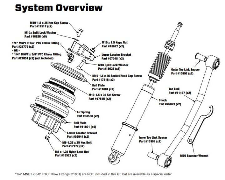 Rear shock for kit 78670 (Spare Part) Air Lift Performance in the group Universal products / Chassis / Air Suspension at DDESIGN Scandinavia AB (alf26873)