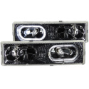 Chevrolet C2500 1988-1998 Crystal Headlights Carbon w/ Halo ANZO