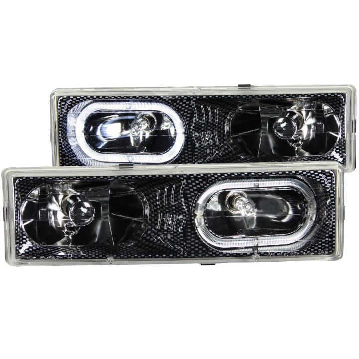 Chevrolet K2500 1988-1998 FULL SIZE (K5) Crystal Headlights Carbon w/ Halo ANZO in the group Select car model / Chevrolet / Other models & Engines at DDESIGN Scandinavia AB (anz111005-1218)
