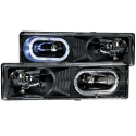 Chevrolet K1500 1988-1998 Crystal Headlights Black w/ Halo ANZO