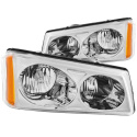 Chevrolet Silverado 2500 2003-2006 Crystal Headlights Chrome ANZO