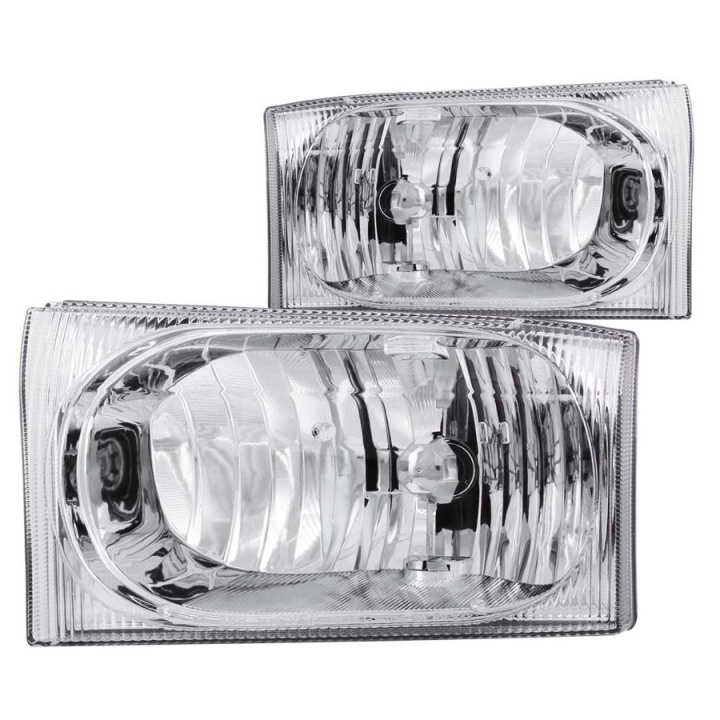 FORD F-250 1999-2004 Super Duty Crystal Headlights Chrome ANZO in the group Select car model / Ford / F-250 - F-350 00-07 / Styling at DDESIGN Scandinavia AB (anz111023-1260)