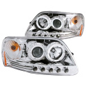FORD F-150 1997-2003 Projector Headlights w/ Halo & LED Chrome 1pc ANZO