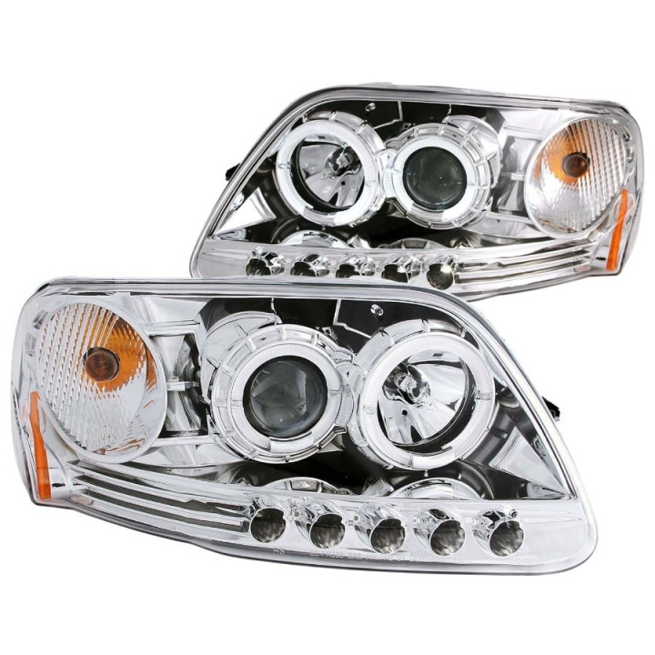 FORD Expedition 1997-2002 Projector Headlights w/ Halo & LED Chrome 1pc ANZO in the group Select car model / Ford / Other models & Engines at DDESIGN Scandinavia AB (anz111032-2782)