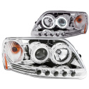 FORD F-150 1997-2003 Projector Headlights w/ Halo Chrome 1pc ANZO