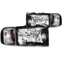 Dodge RAM 1994-2001 W/O SPORT PACKAGE Crystal Headlights Black ANZO