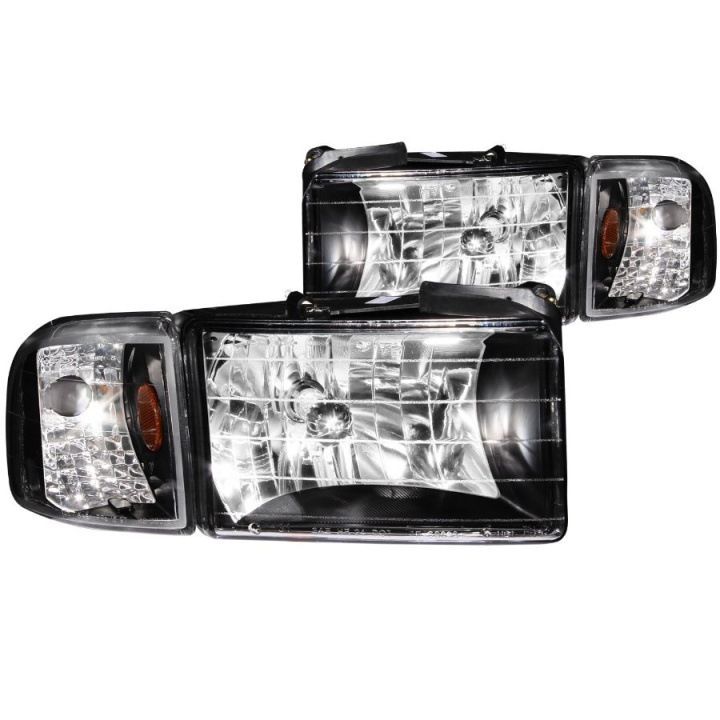 Dodge RAM 1994-2001 W/O SPORT PACKAGE Crystal Headlights Black ANZO in the group Select car model / Dodge / Ram 93-01 / Styling at DDESIGN Scandinavia AB (anz111067-1150)