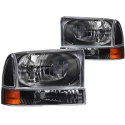 FORD F-250 1999-2004 Super Duty Crystal Headlights Black ANZO