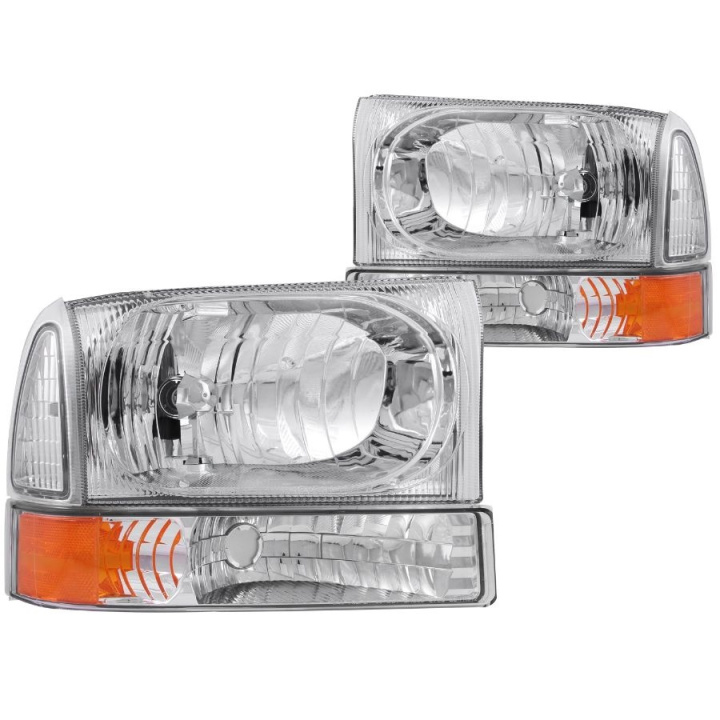 FORD F-250 1999-2004 Super Duty Crystal Headlights Chrome w/ LED 1pc ANZO in the group Select car model / Ford / F-250 - F-350 00-07 / Styling at DDESIGN Scandinavia AB (anz111081-1322)