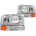 FORD F-450 1999-2004 Super Duty Crystal Headlights Chrome w/ LED 1pc ANZO