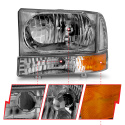 Ford Excursion / F 250 / 350 / 450 1999-2004 Crystal Headlights ANZO