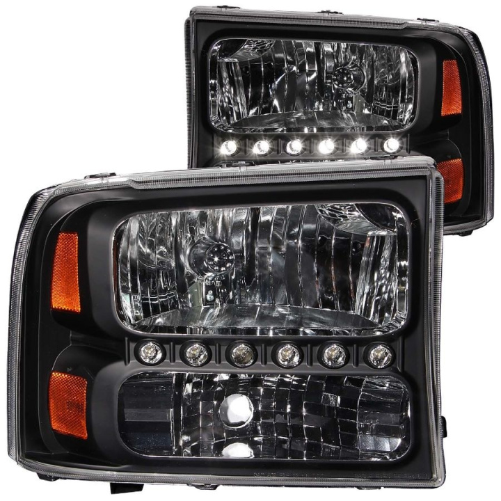 FORD F-250 1999-2004 Super Duty Crystal Headlights Black w/ LED 1pc ANZO in the group Select car model / Ford / F-250 - F-350 00-07 / Styling at DDESIGN Scandinavia AB (anz111106-1193)