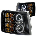 Chevrolet Silverado 2500HD 2007-2014 Projector Headlights w/ Halo Black ANZO
