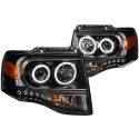 FORD Expedition 2007-2014 Projector Headlights w/ Halo Black ANZO
