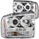 FORD F-250 2005-2007 Super Duty Projector Headlights w/ Halo Chrome w/ LED Strip (SMD LED) 1pc ANZO