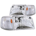 FORD Ranger 1993-1997 Crystal Headlights Chrome w/ Corner Lights 2pc ANZO