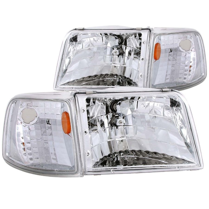 FORD Ranger 1993-1997 Crystal Headlights Chrome w/ Corner Lights 2pc ANZO in the group Select car model / Ford / Ranger at DDESIGN Scandinavia AB (anz111119-1301)