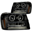 Chevrolet Trailblazer 2002-2009 Projector Headlights w/ Halo Black ANZO