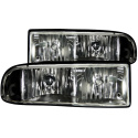 Chevrolet S-10 1998-2005 Crystal Headlights Black ANZO