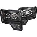 FORD F-150 2009-2014 FITS Raptor Projector Headlights w/ Halo Black (SMD LED) ANZO