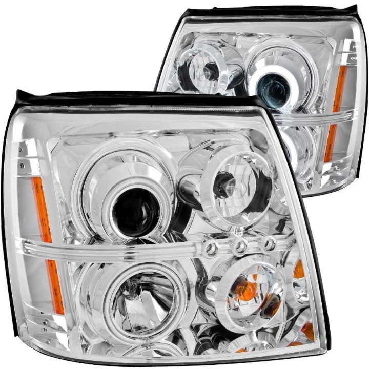 Cadillac Escalade 2003-2006 Projector Headlights w/ Halo Chrome (SMD LED) (HID Compatible) ANZO in the group Select car model / Cadillac / Escalade 2002+ / Styling at DDESIGN Scandinavia AB (anz111176-3105)