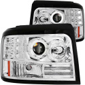 FORD F-150 1992-1996 Projector Headlights w/ Halo Chrome w/ Side Markers & Parking Lights ANZO